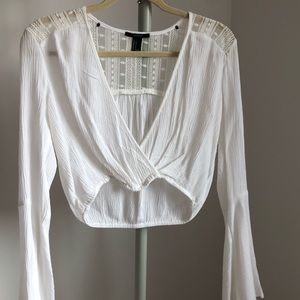 Forever 21- boho long sleeve crop top, Size Small
